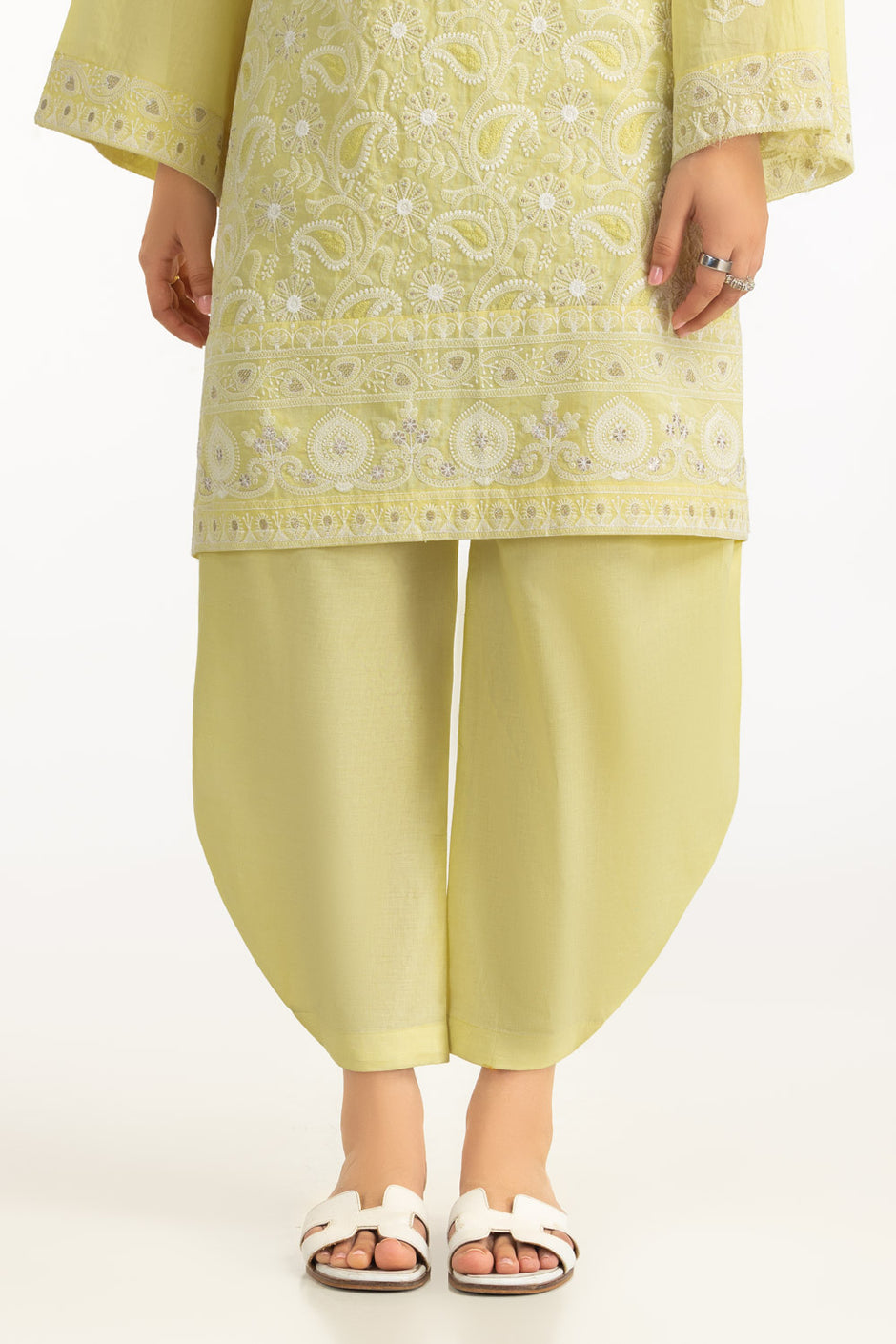 Cambric Embroidered Co-Ord Set