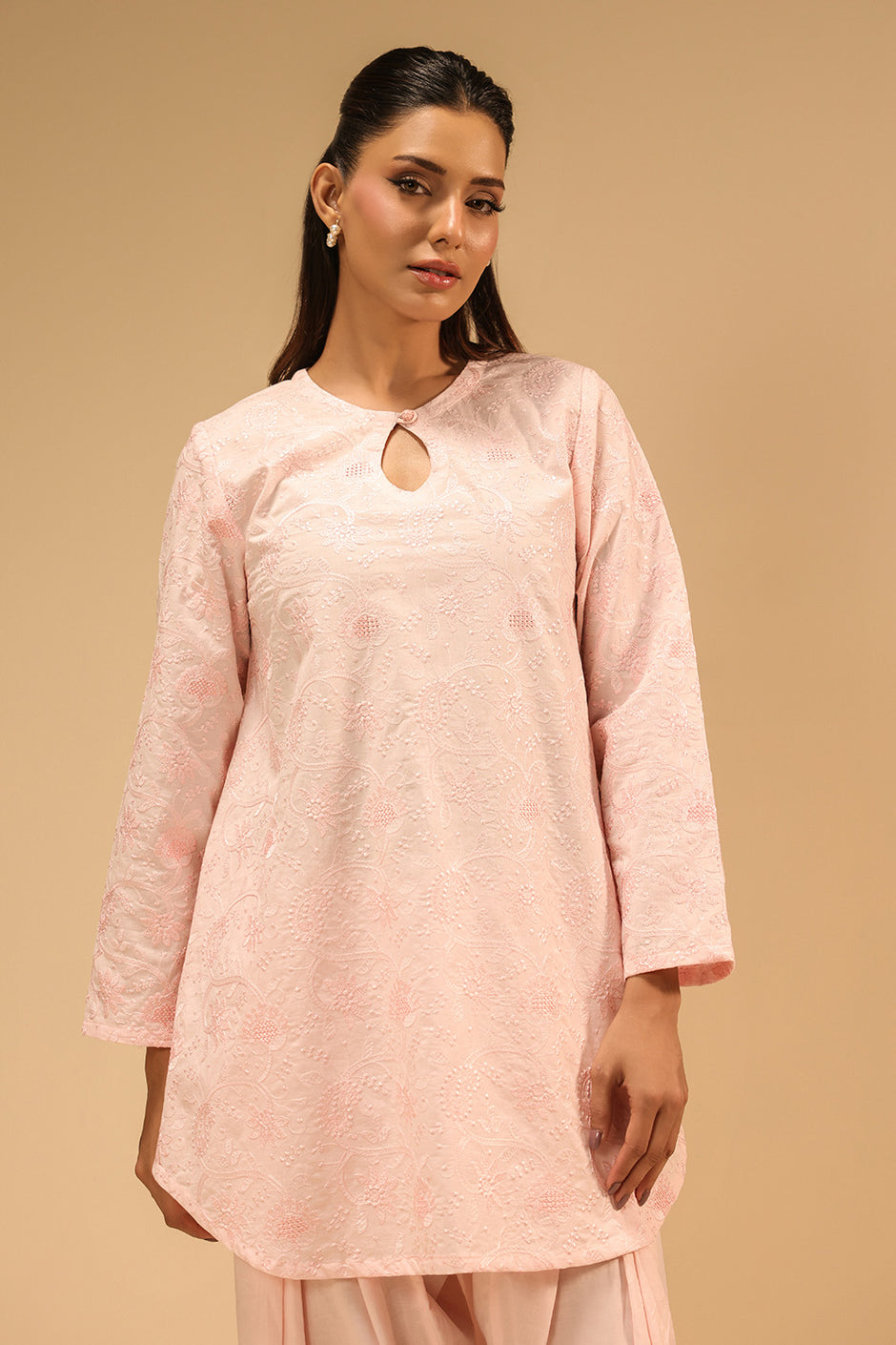 Cambric Embroidered Co-Ord Set
