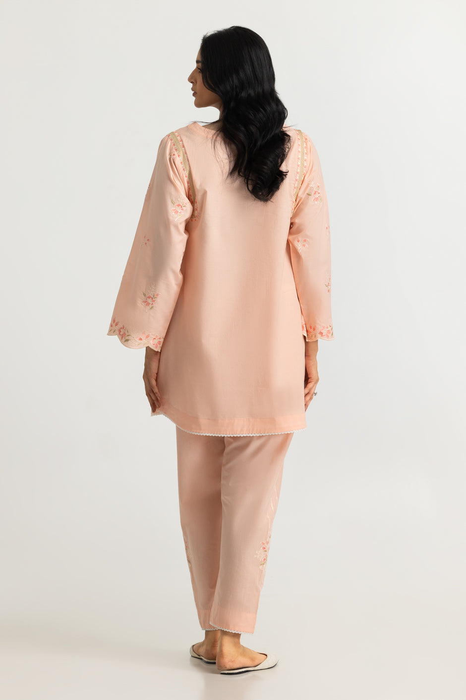 Cambric Embroidered Co-Ord Set