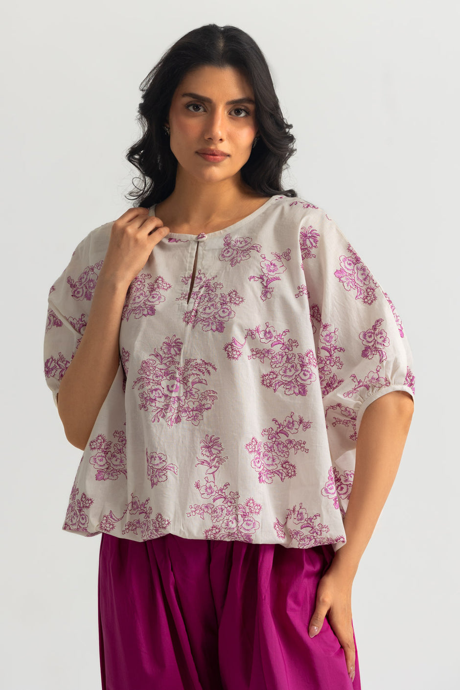 Cambric Embroidered Shirt And Dyed Shalwar
