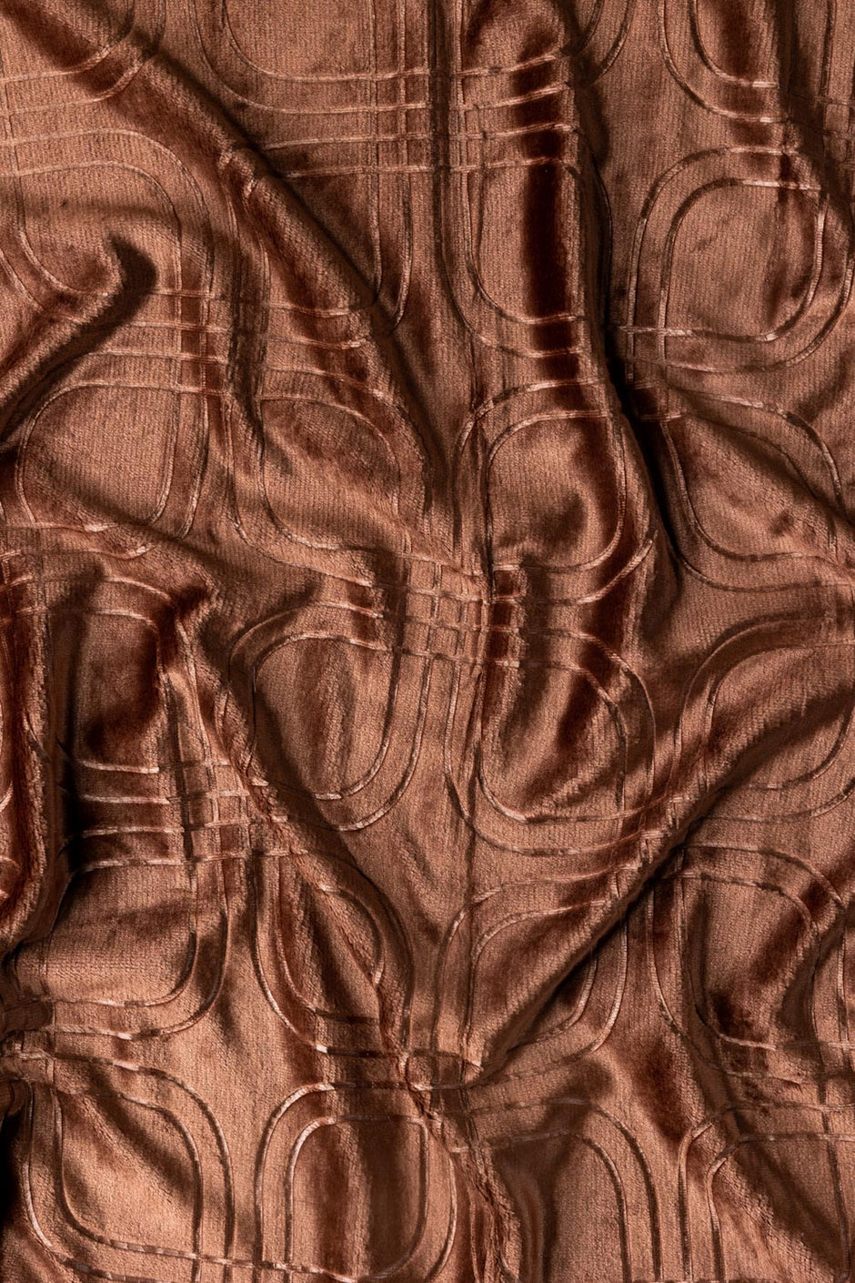 Carob Brown Embossed Single Ply Fleece Throw
