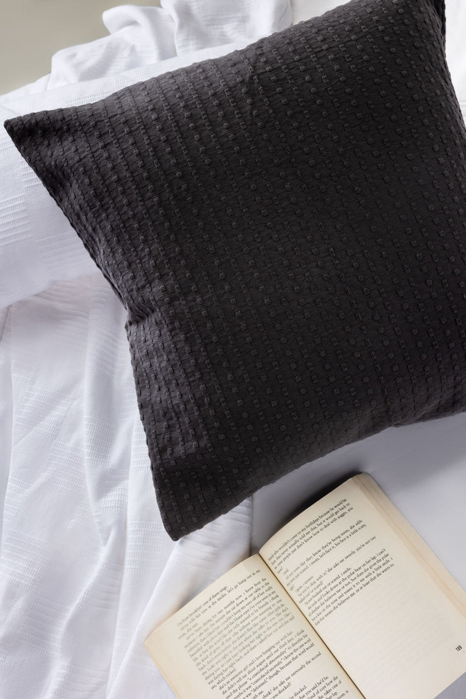 Charcoal Grey Dyed Square Cushion