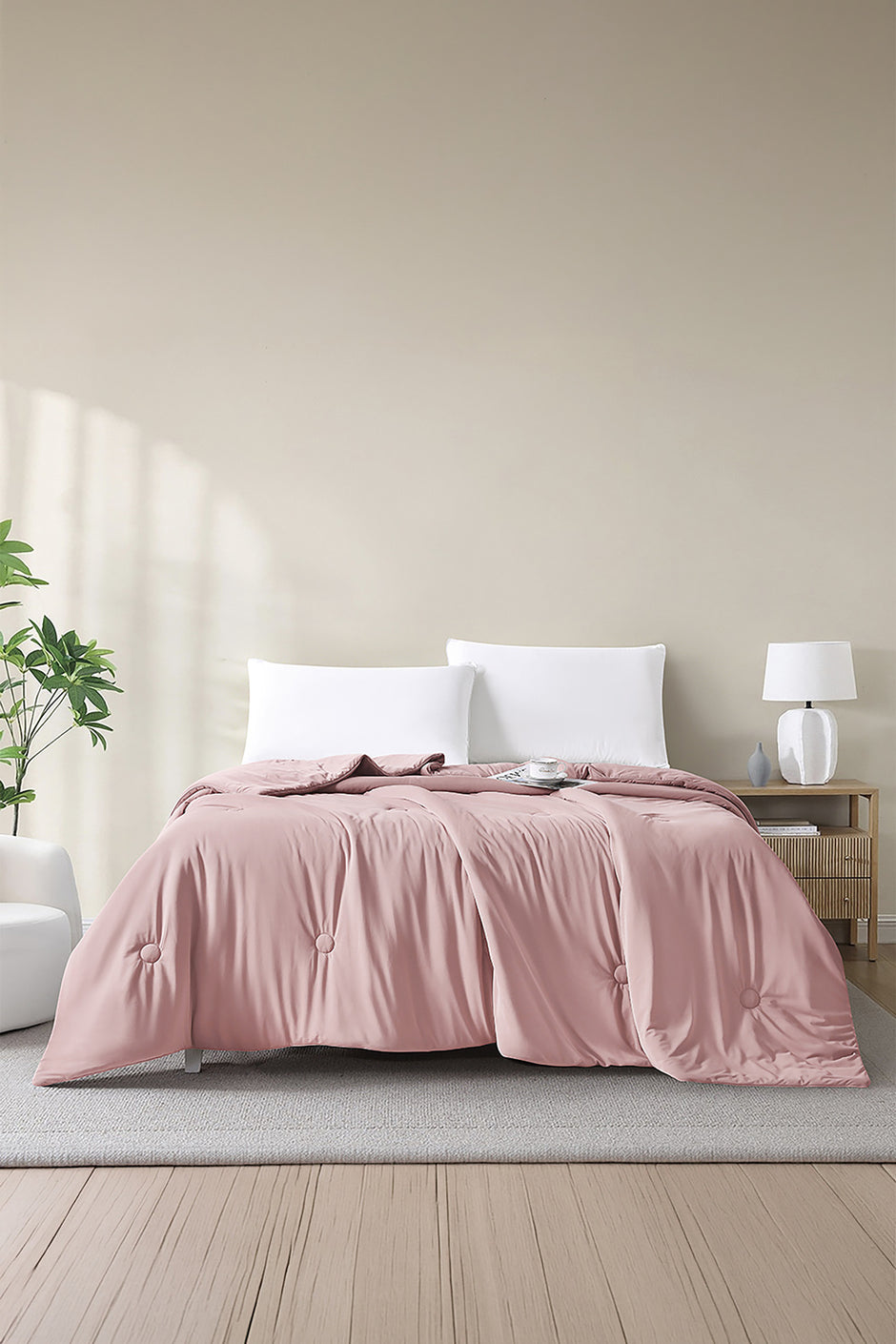 Cool Pink Clay Dyed Cooling Blanket