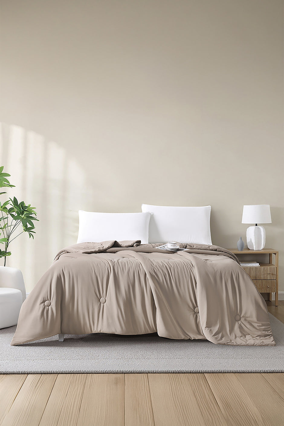 Cool Stone Beige Dyed Cooling Blanket