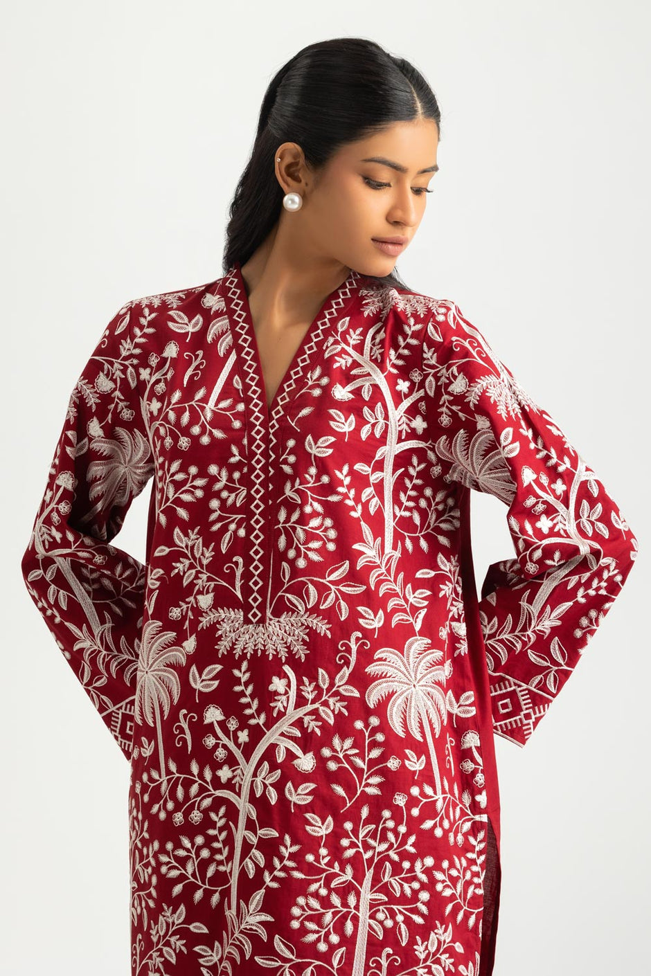 Cotton Bana Dora Embroidered Co-Ord Set