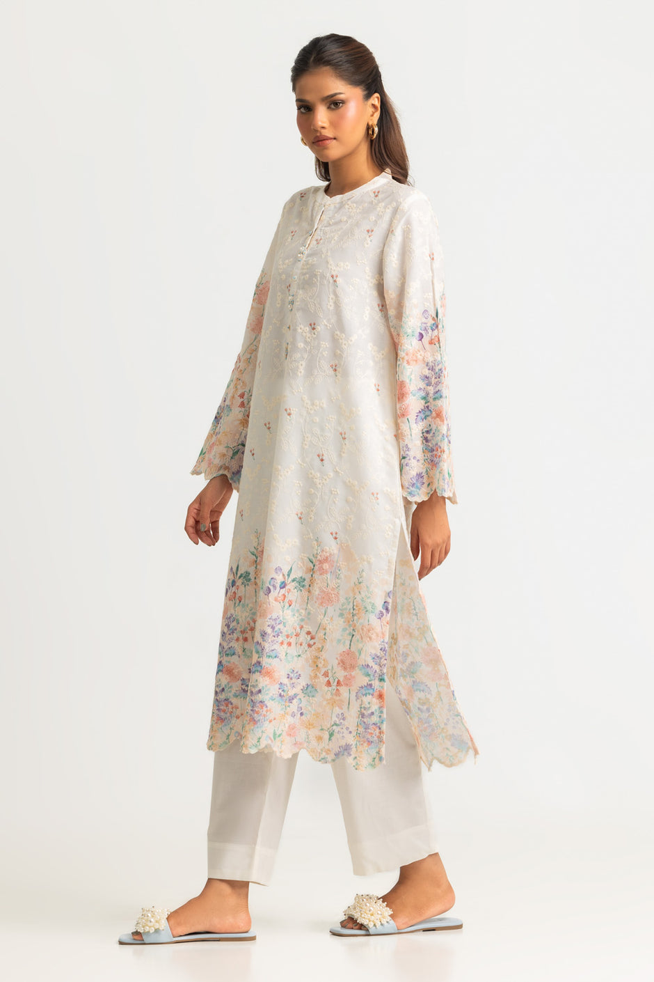 Cotton Printed Co-Ord Set With Embroidered