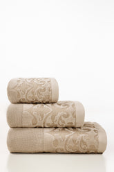 Cream Jacquard Dyed Towel