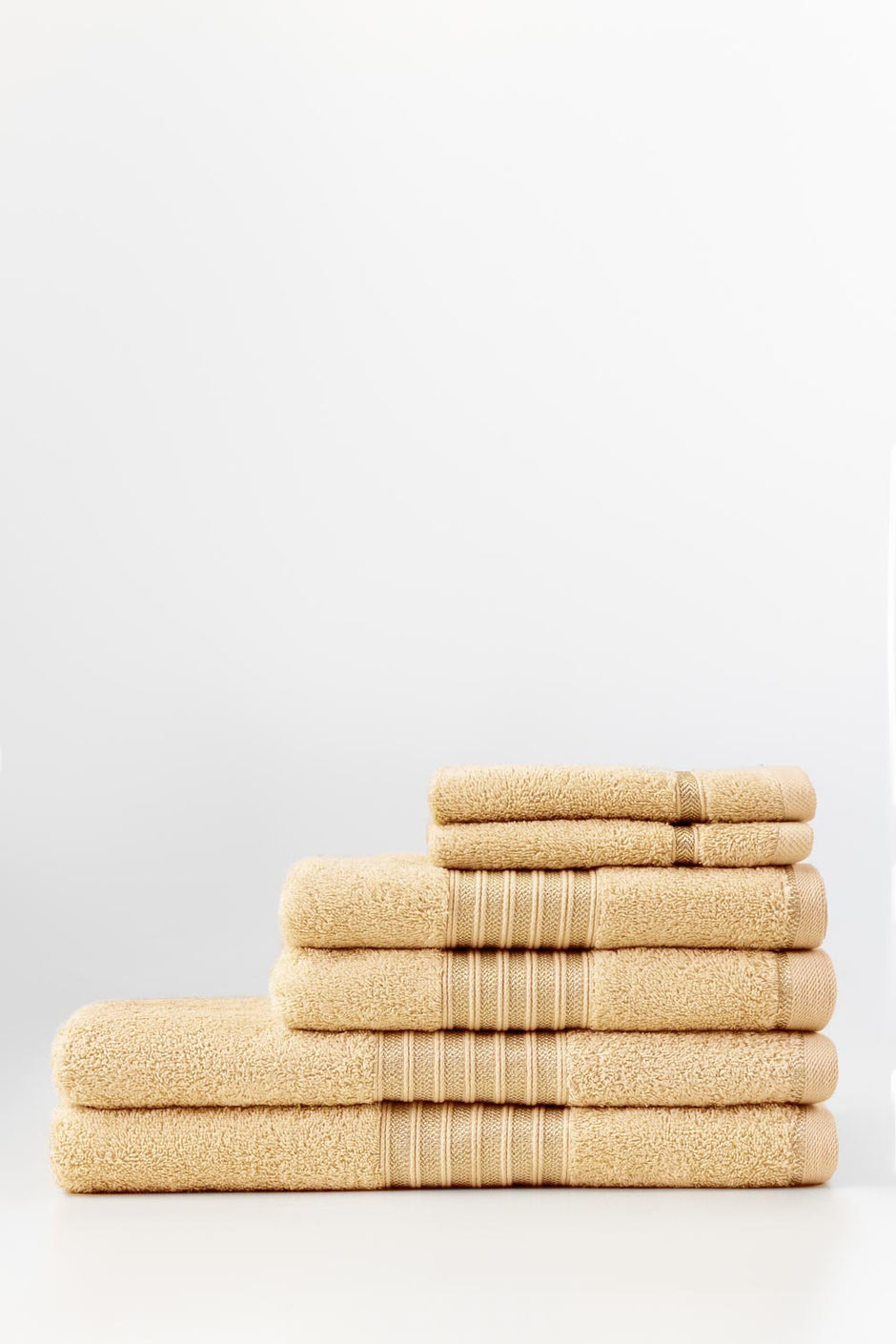 Cream 6Pcs Combed Towel Set