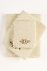 Cream 3pcs Embroidered Towel Set