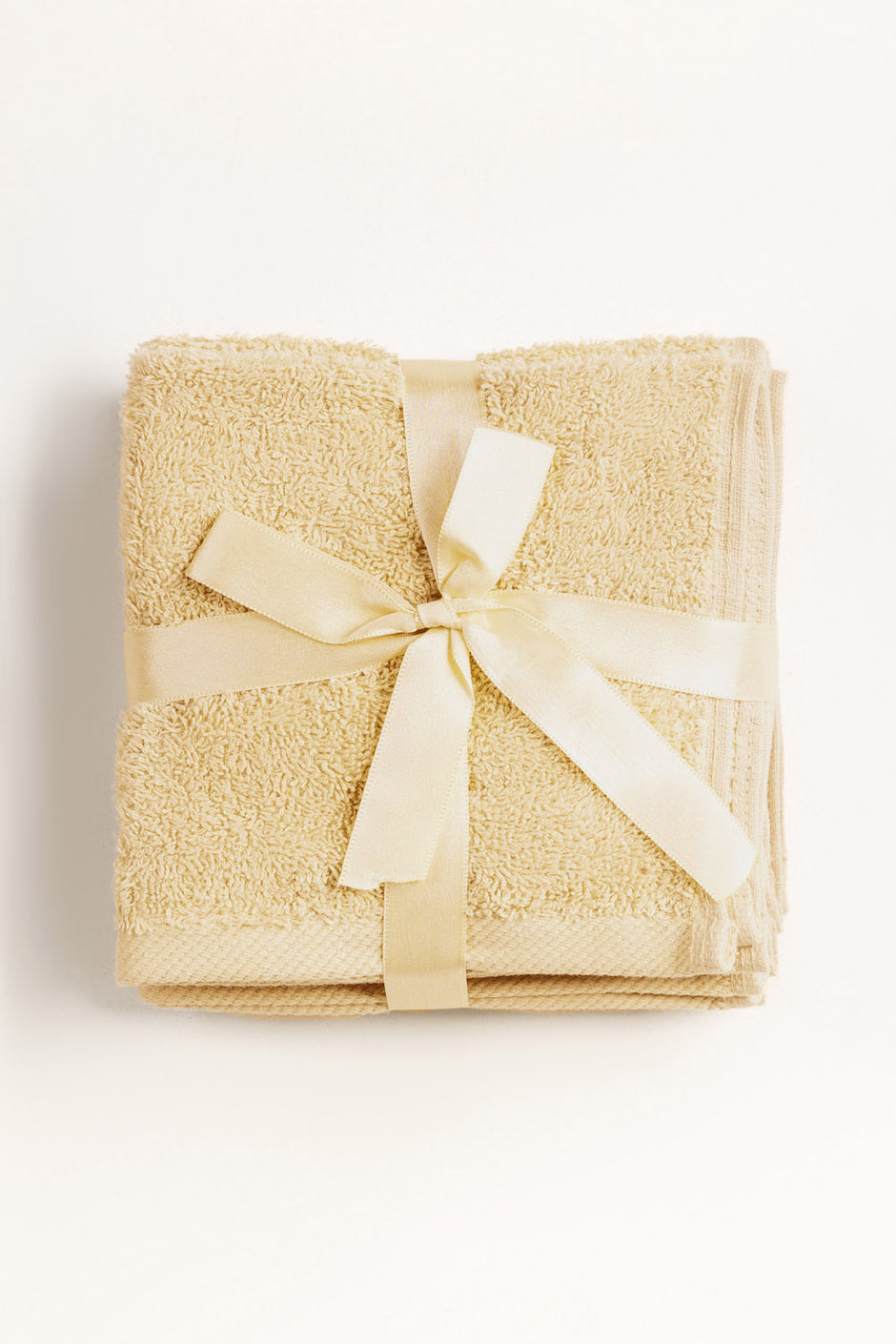 Cream 4 Pcs Combed Face Towel Set