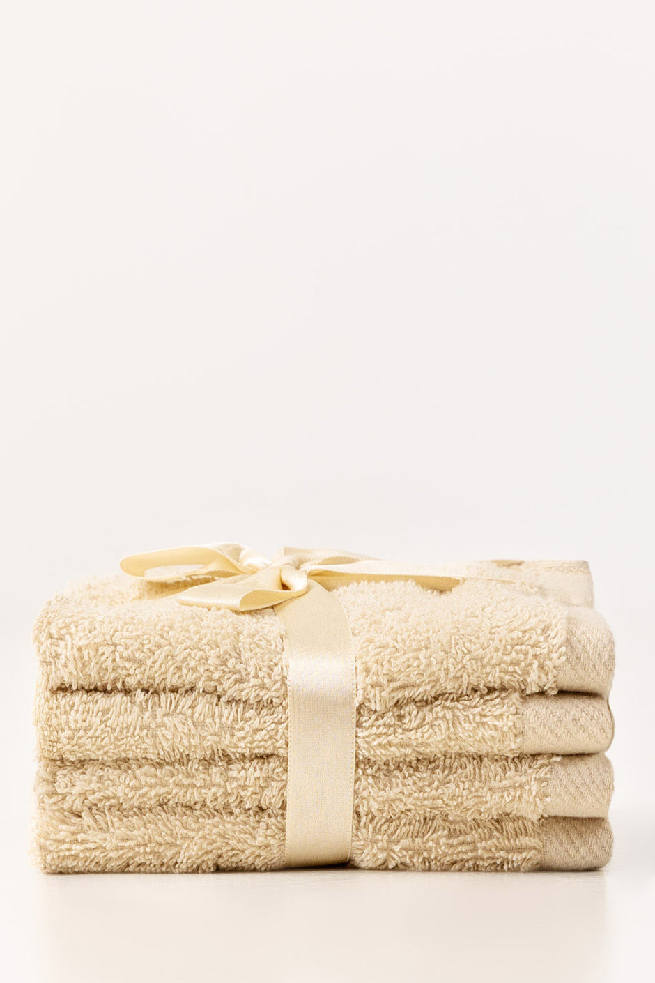 Cream 4 Pcs Combed Face Towel Set