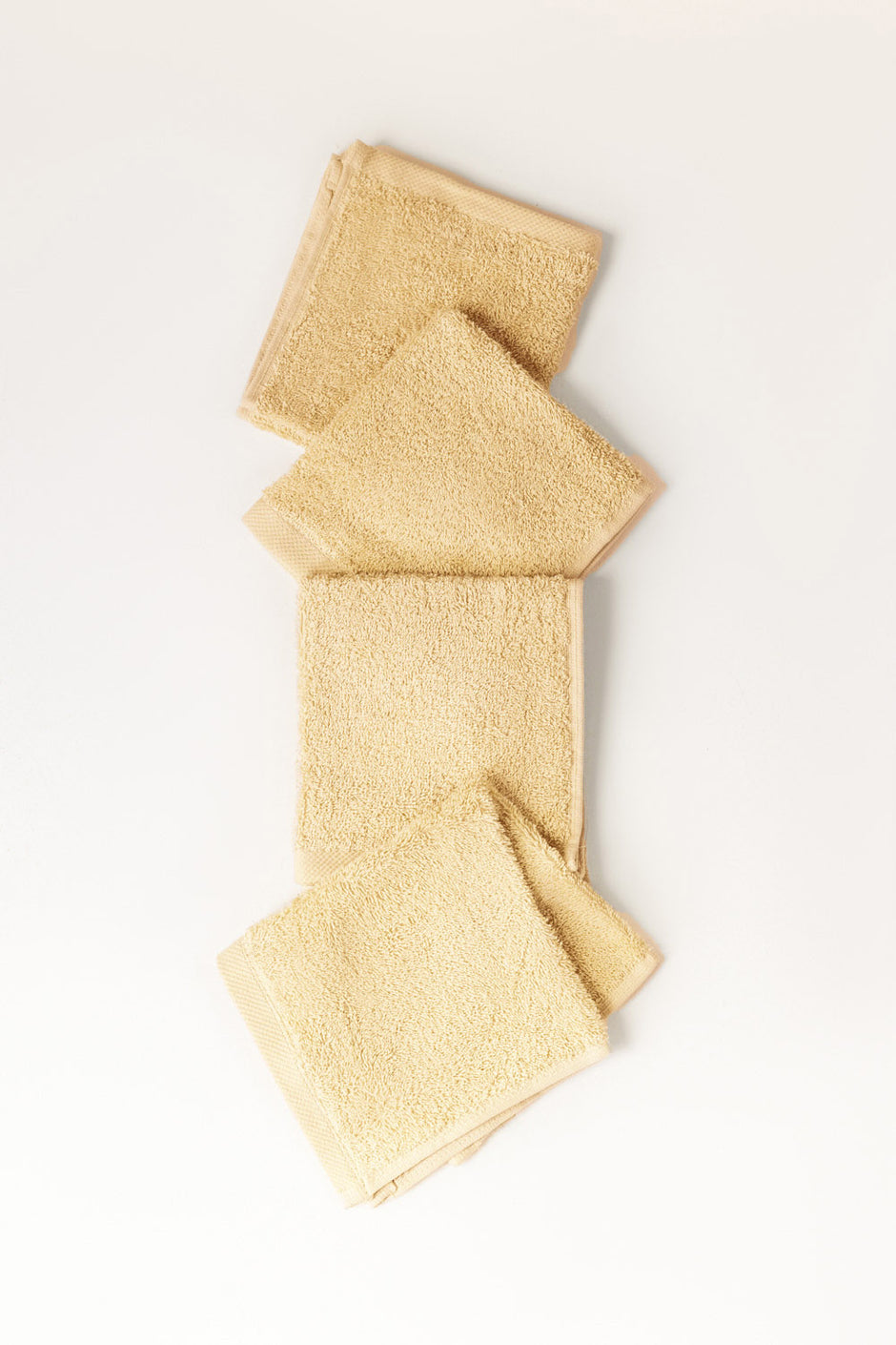 Cream 4 Pcs Combed Face Towel Set