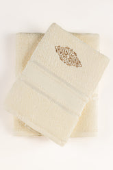 Cream Embroidered Towel