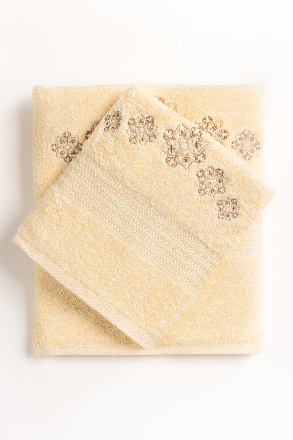 Cream Embroidered Towel