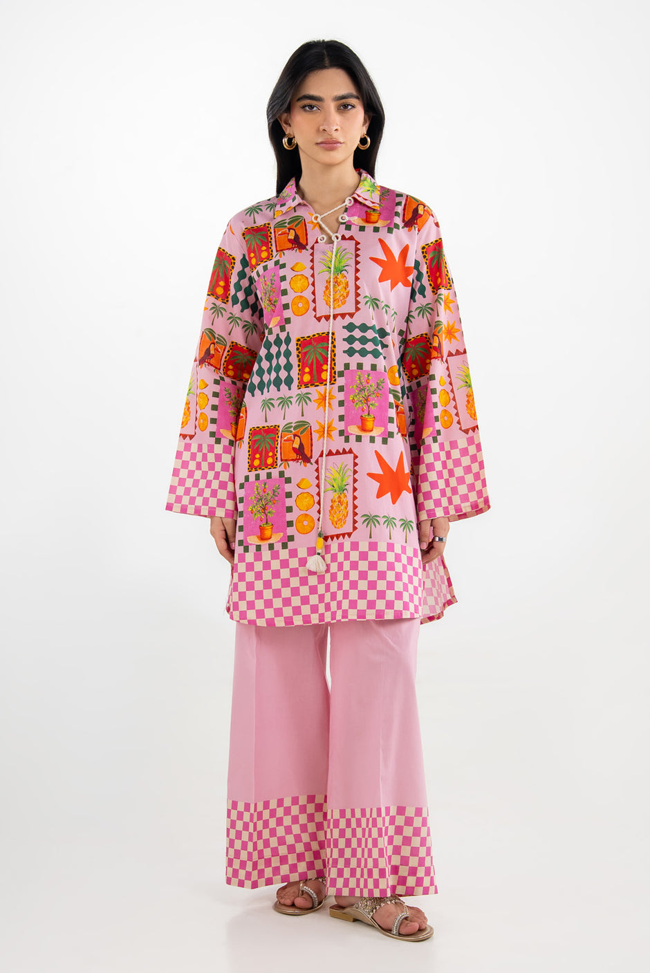 Cross Hatch Printed Co-Ord Set IPST-77183