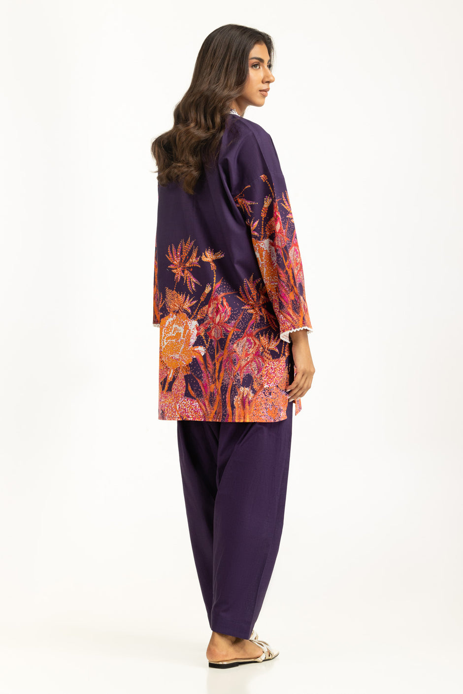 Cross Slub Printed Co-Ord Set