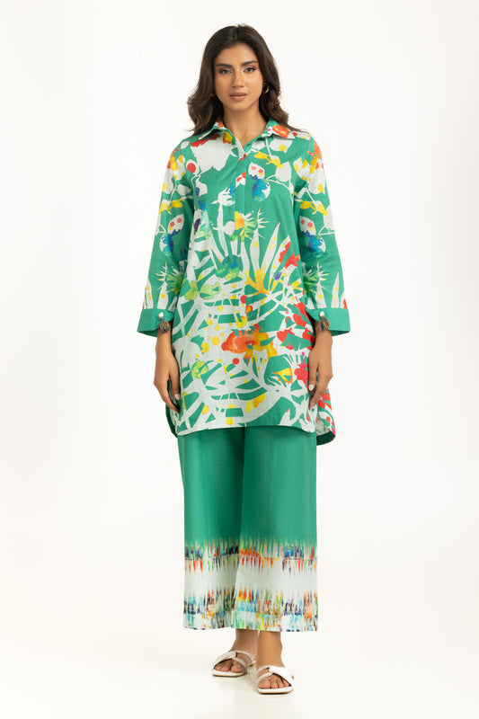 Cross Slub Printed Co-Ord Set IPST-55034