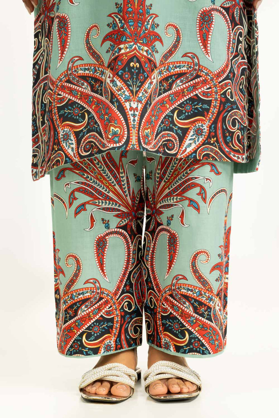 Cross Slub Printed Co-Ord Set