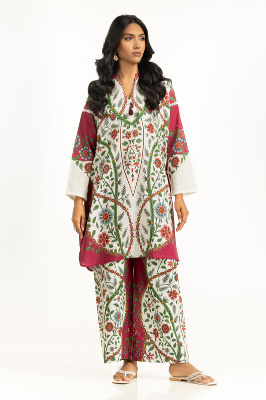 Cross Slub Printed Co-Ord Set IPST-55261