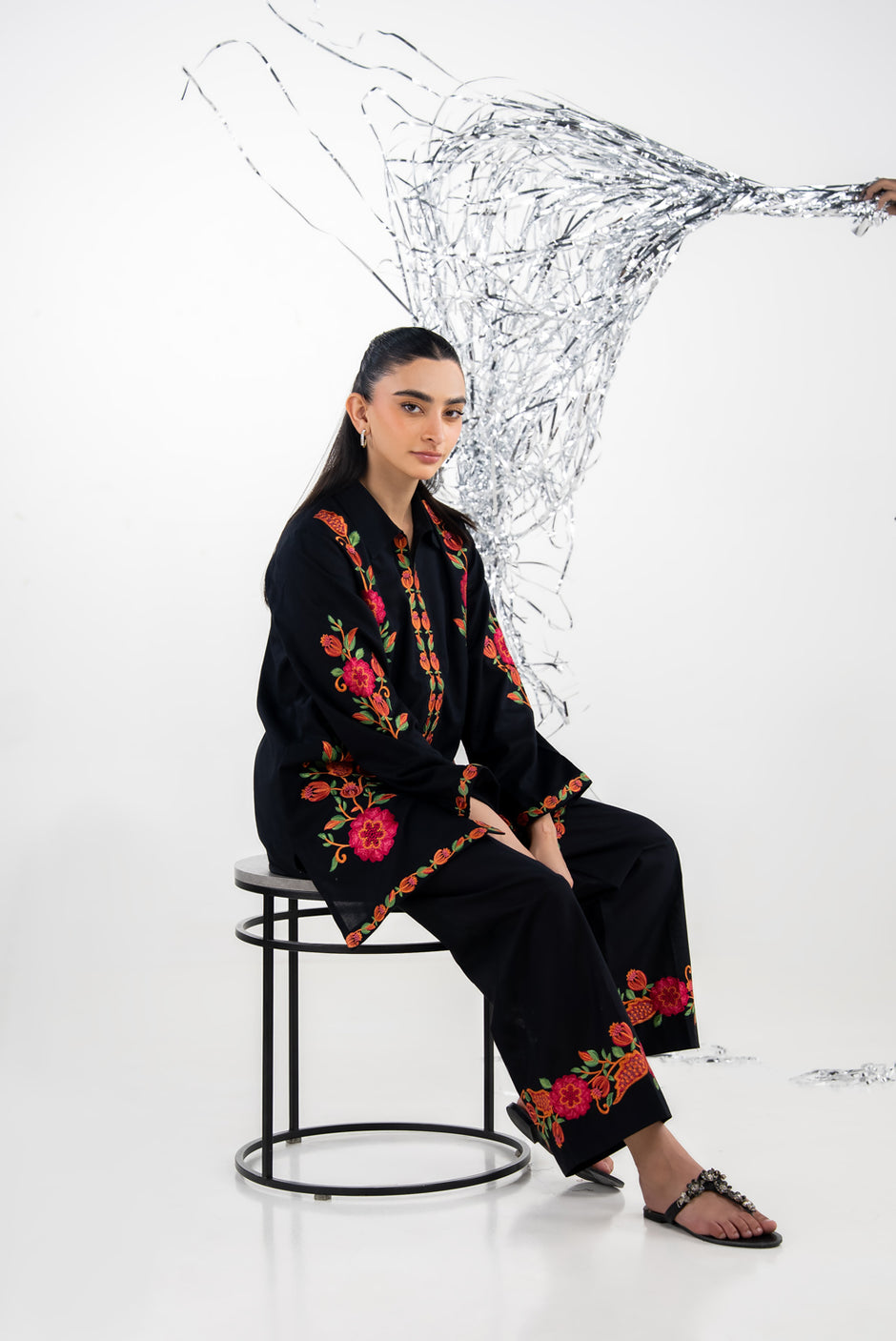 Dobby Embroidered Co-Ord Set