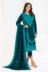 3 Piece Embroidered Karandi Suit with Dupatta AY-52007