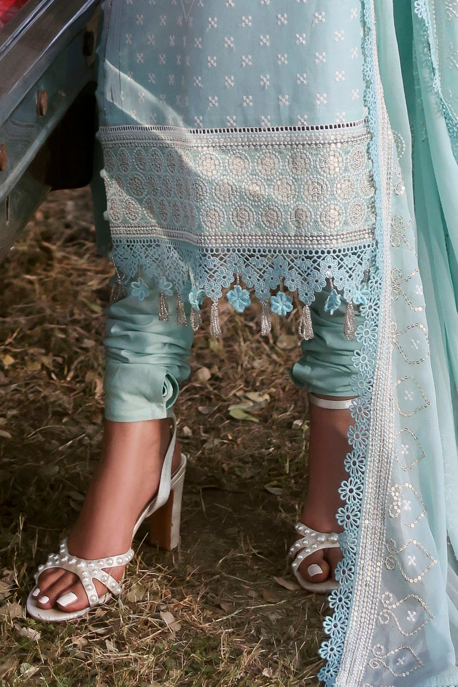 3 Piece Embroidered Lawn Suit with Embroidered Chiffon Dupatta