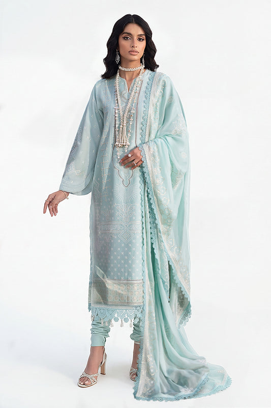 3 Piece Embroidered Lawn Suit with Embroidered Chiffon Dupatta KD-62001