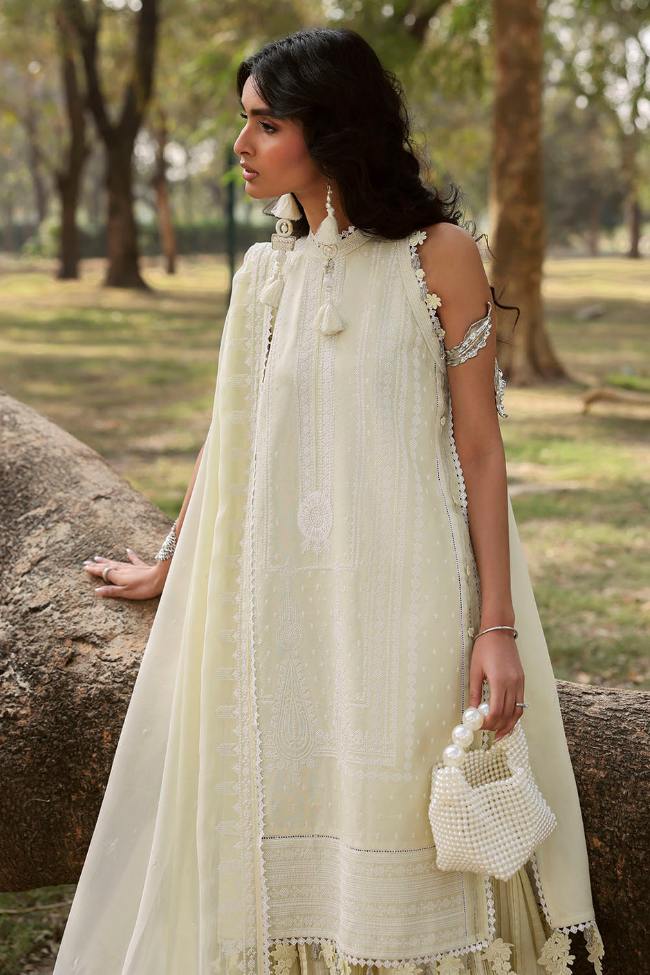 3 Piece Embroidered Lawn Suit with Embroidered Chiffon Dupatta