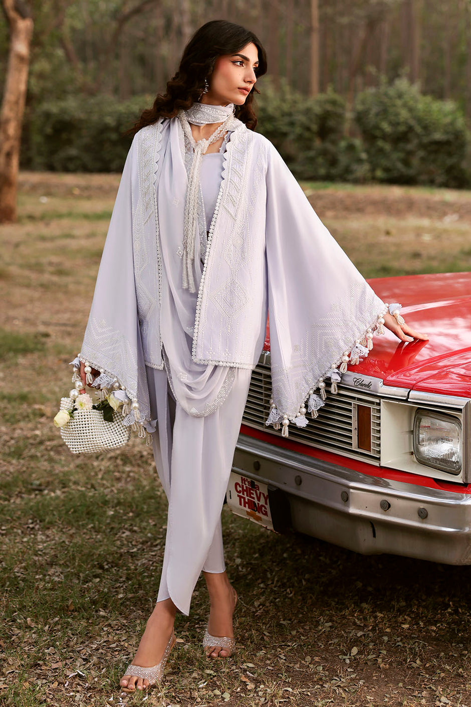 3 Piece Embroidered Lawn Suit with Embroidered Chiffon Dupatta