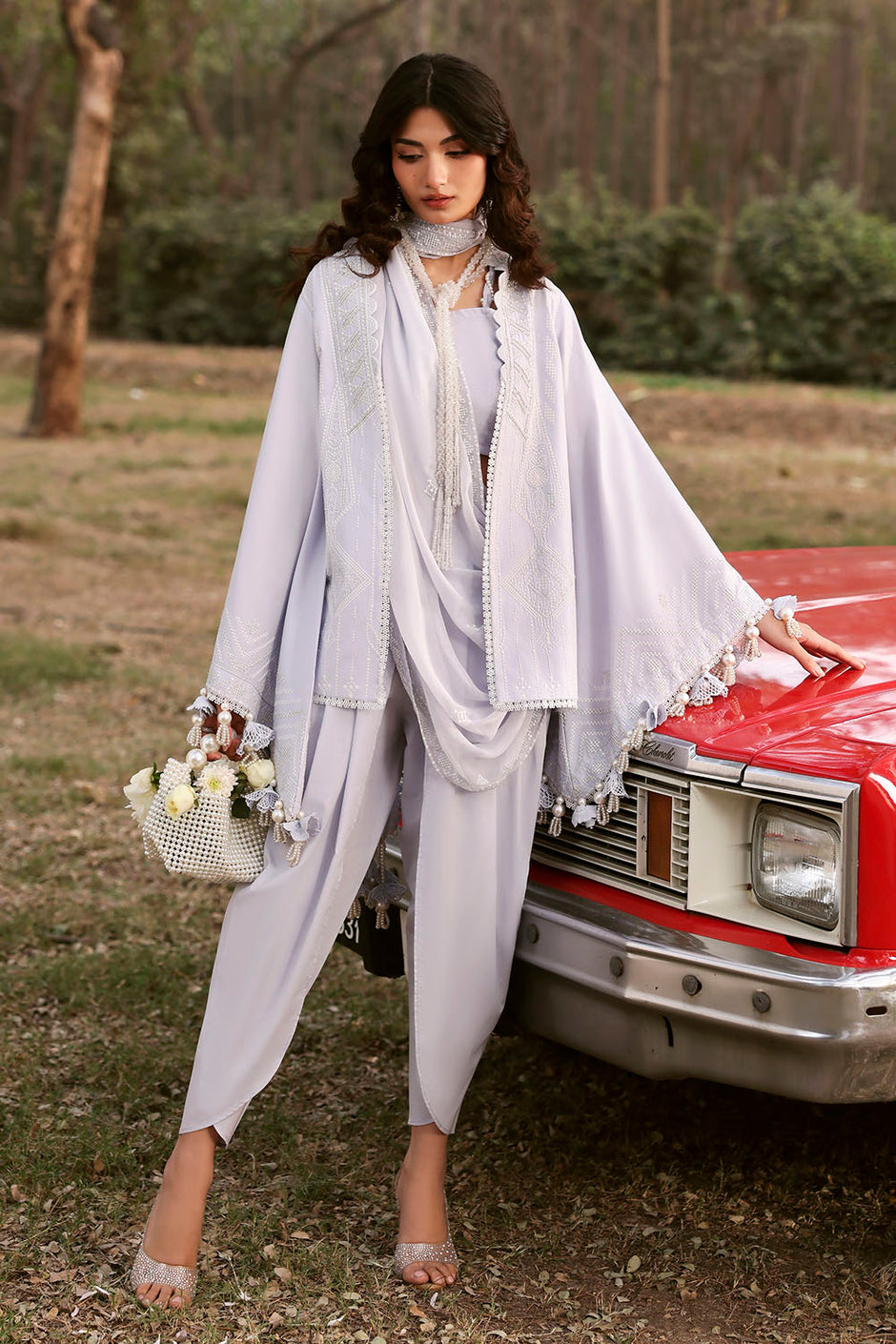 3 Piece Embroidered Lawn Suit with Embroidered Chiffon Dupatta