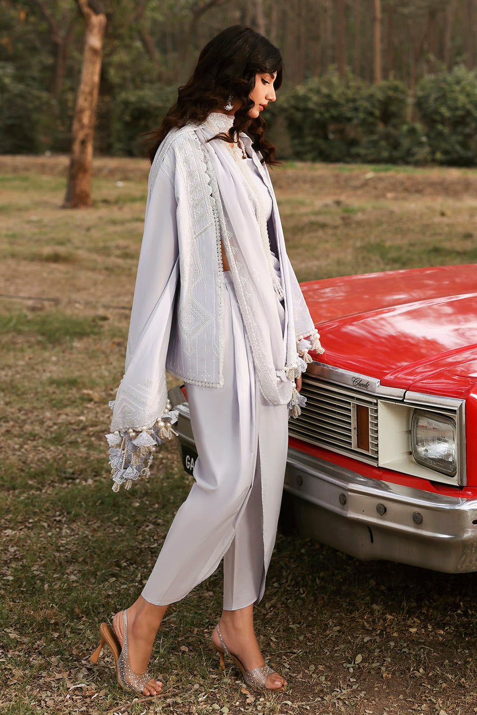 3 Piece Embroidered Lawn Suit with Embroidered Chiffon Dupatta