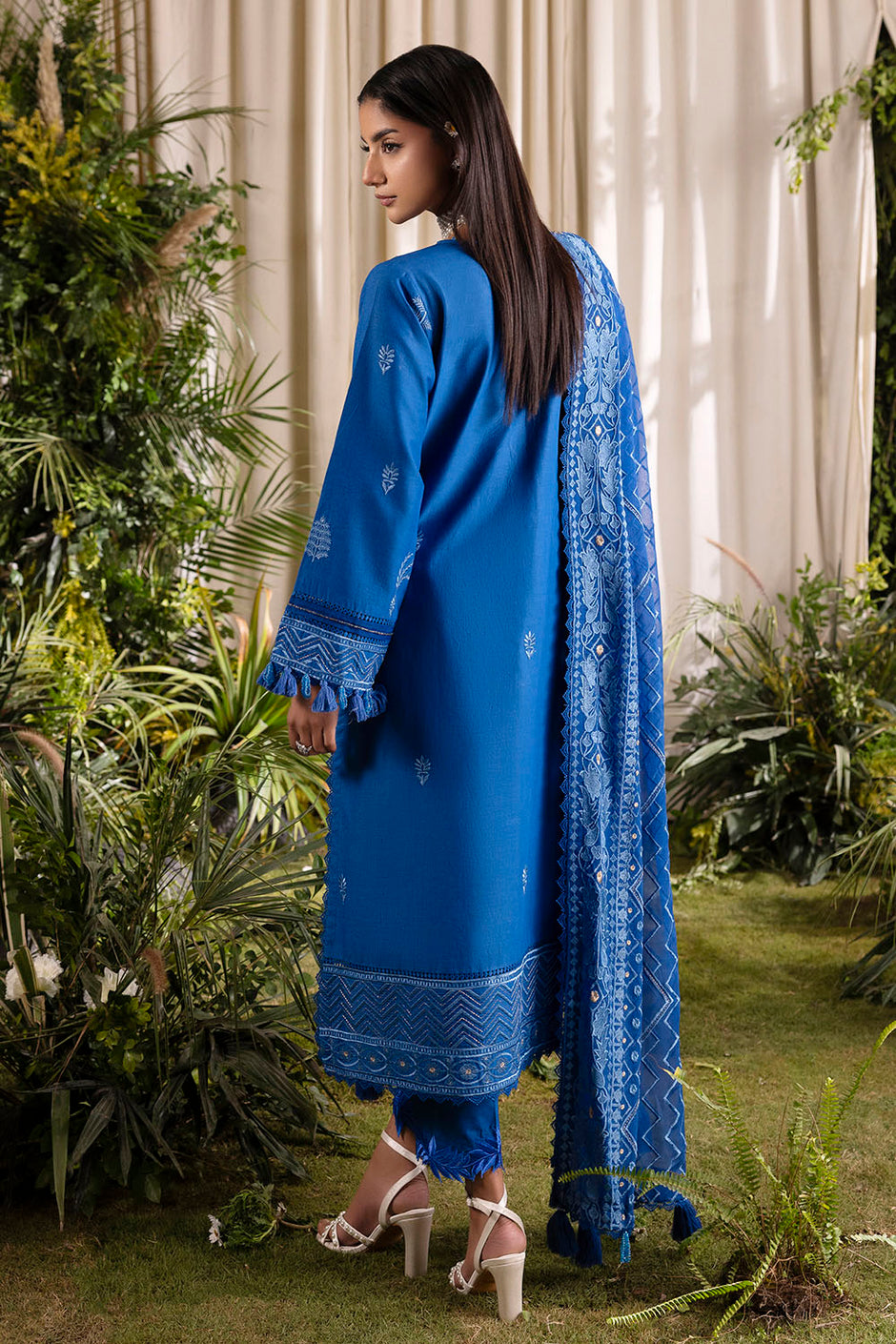 3 Piece Embroidered Lawn Suit with Embroidered Chiffon Dupatta