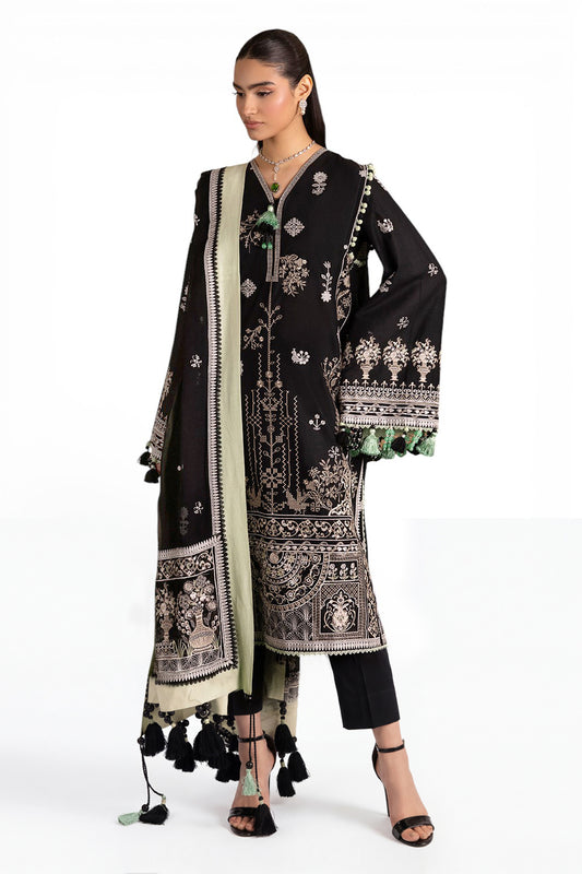 3 Piece Embroidered Lawn Suit with Embroidered Chiffon Dupatta PM-62005