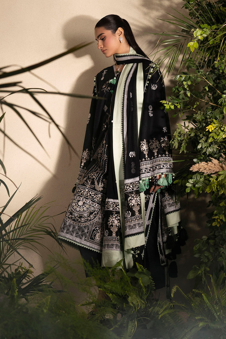 3 Piece Embroidered Lawn Suit with Embroidered Chiffon Dupatta