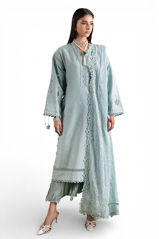 3 Piece Embroidered Lawn Suit with Embroidered Chiffon Dupatta PM-62006