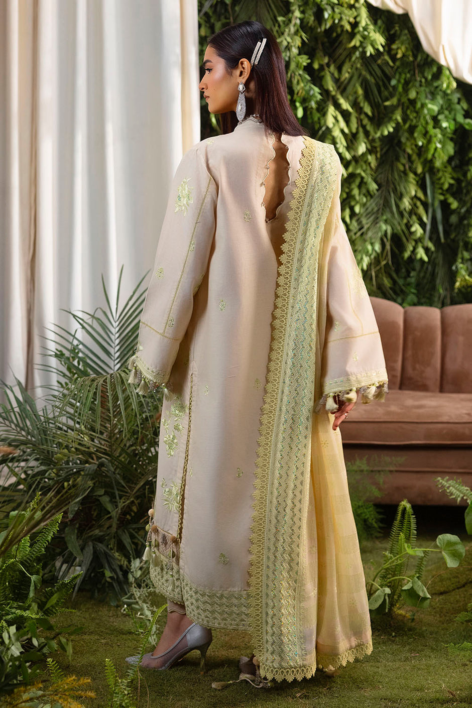 3 Piece Embroidered Lawn Suit with Embroidered Chiffon Dupatta