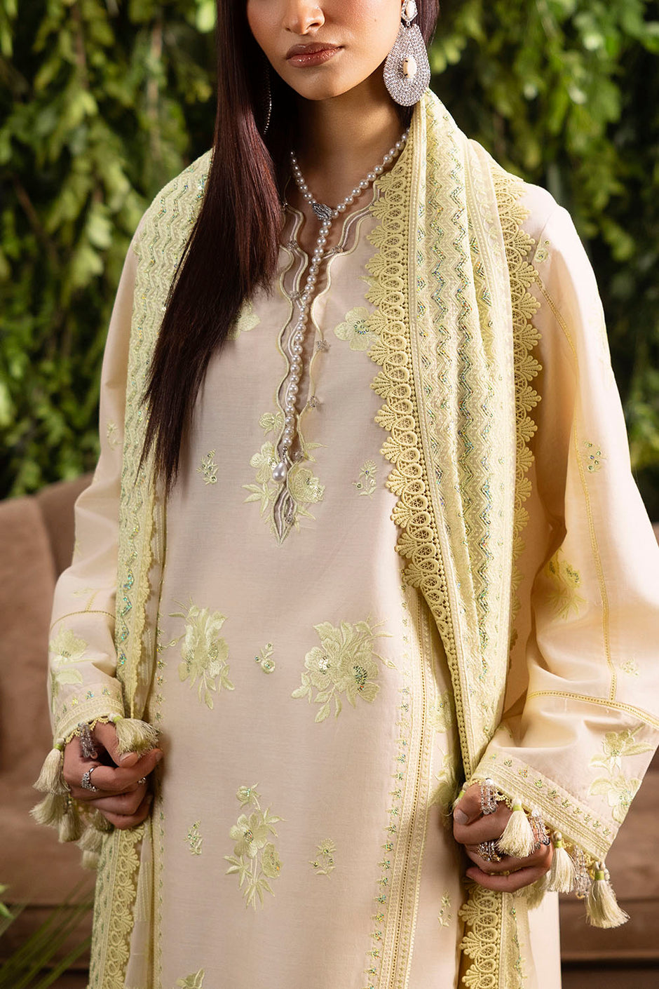 3 Piece Embroidered Lawn Suit with Embroidered Chiffon Dupatta