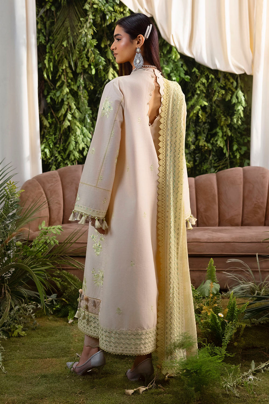 3 Piece Embroidered Lawn Suit with Embroidered Chiffon Dupatta