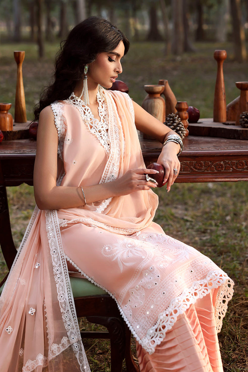 3 Piece Sequins Embroidered Lawn Suit with Chiffon Dupatta