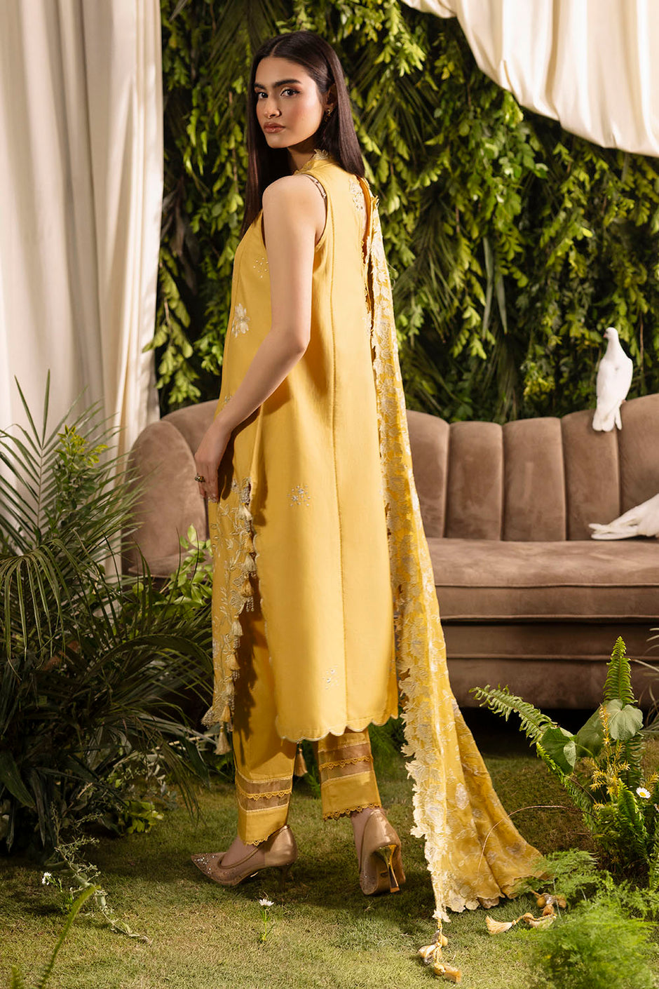 3 Piece Embroidered Lawn Suit with Embroidered Chiffon Dupatta