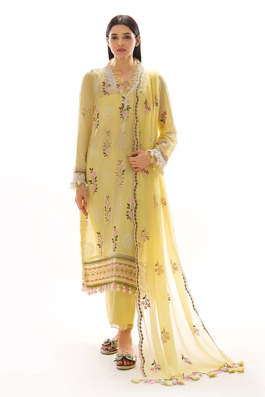 3 Piece Embroidered Swiss Voile Suit with Embroidered Chiffon Dupatta LSV-62002