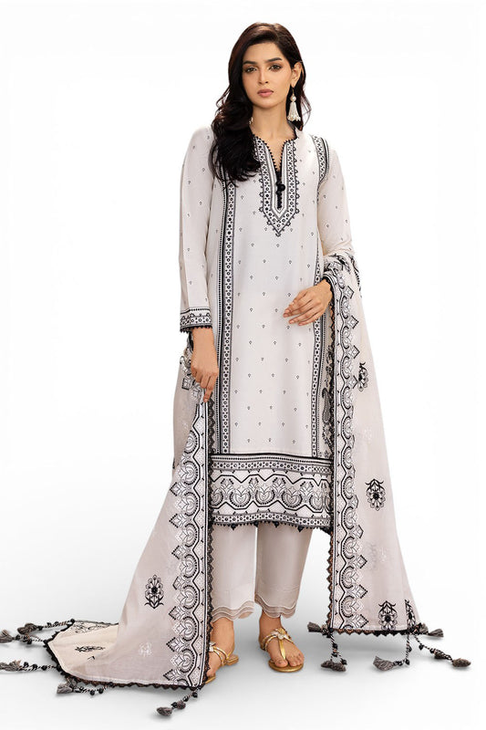 3 Piece Embroidered Lawn Suit with Embroidered Paper Cotton Dupatta PM-62051