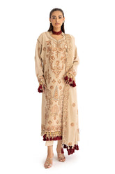 3 Piece Embroidered Karandi Suit with Dupatta AY-52004