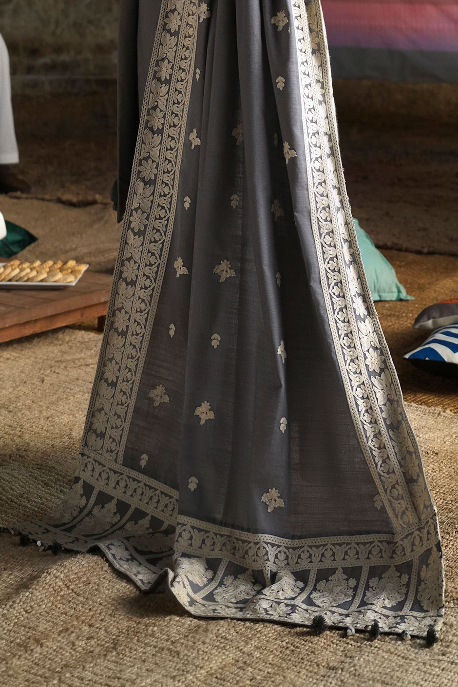 3 Piece Embroidered Khaddar Suit with Embroidered Khaddar Dupatta