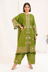 2 Piece Embroidered Khaddar Suit with Borders TK-52004