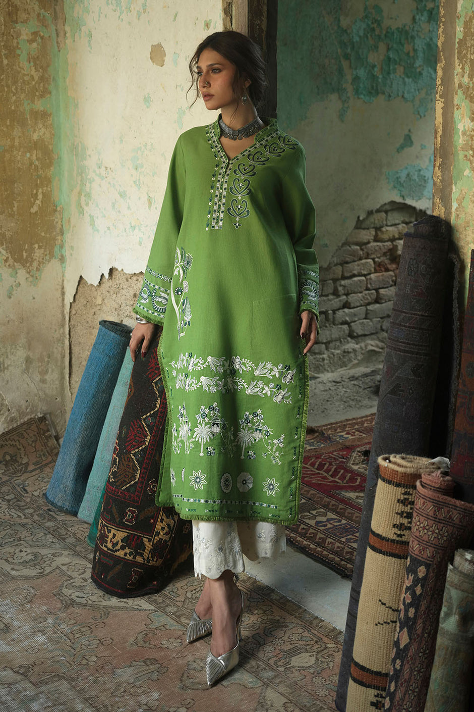 2 Piece Embroidered Khaddar Suit