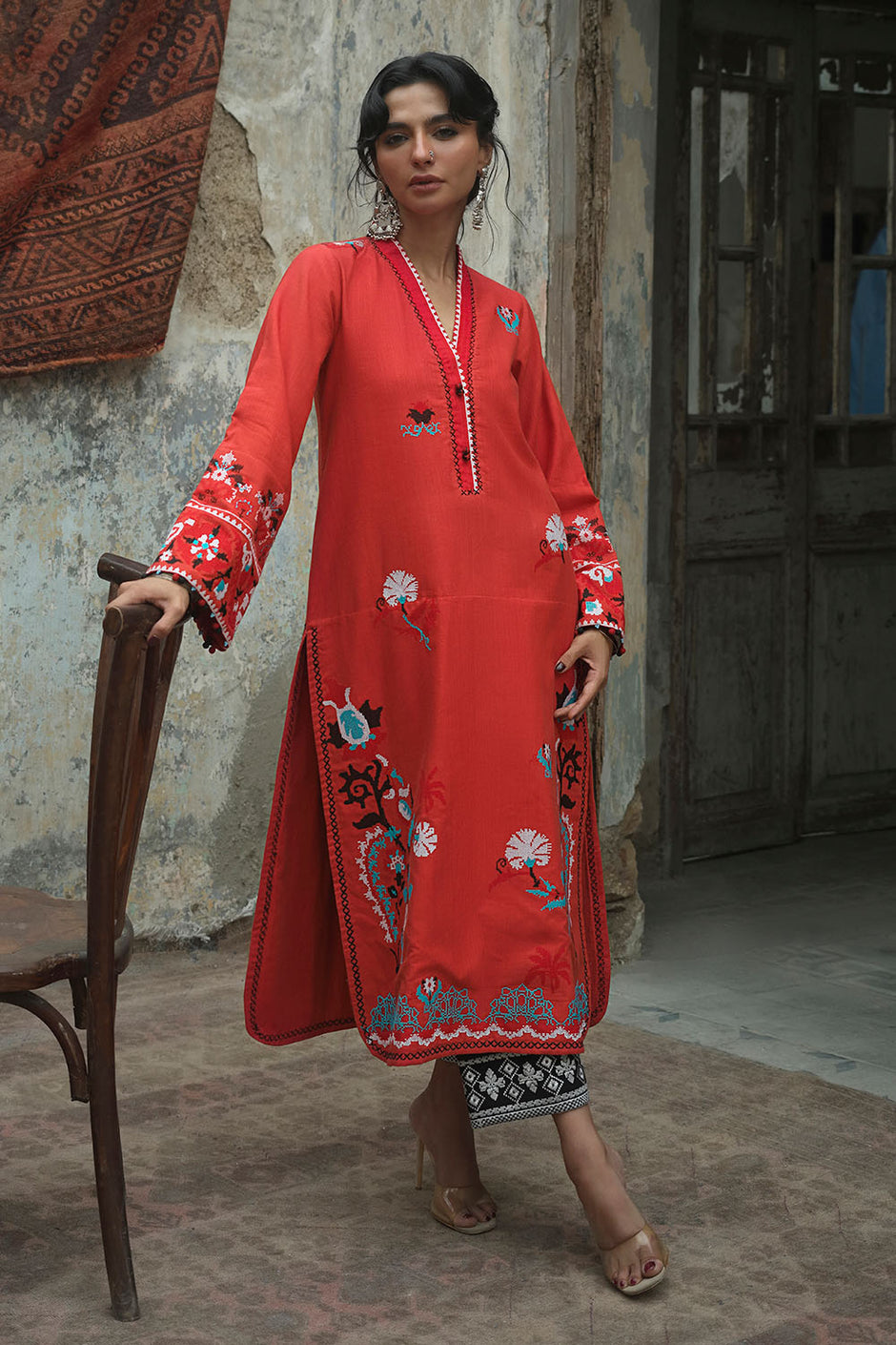 2 Piece Embroidered Khaddar Suit