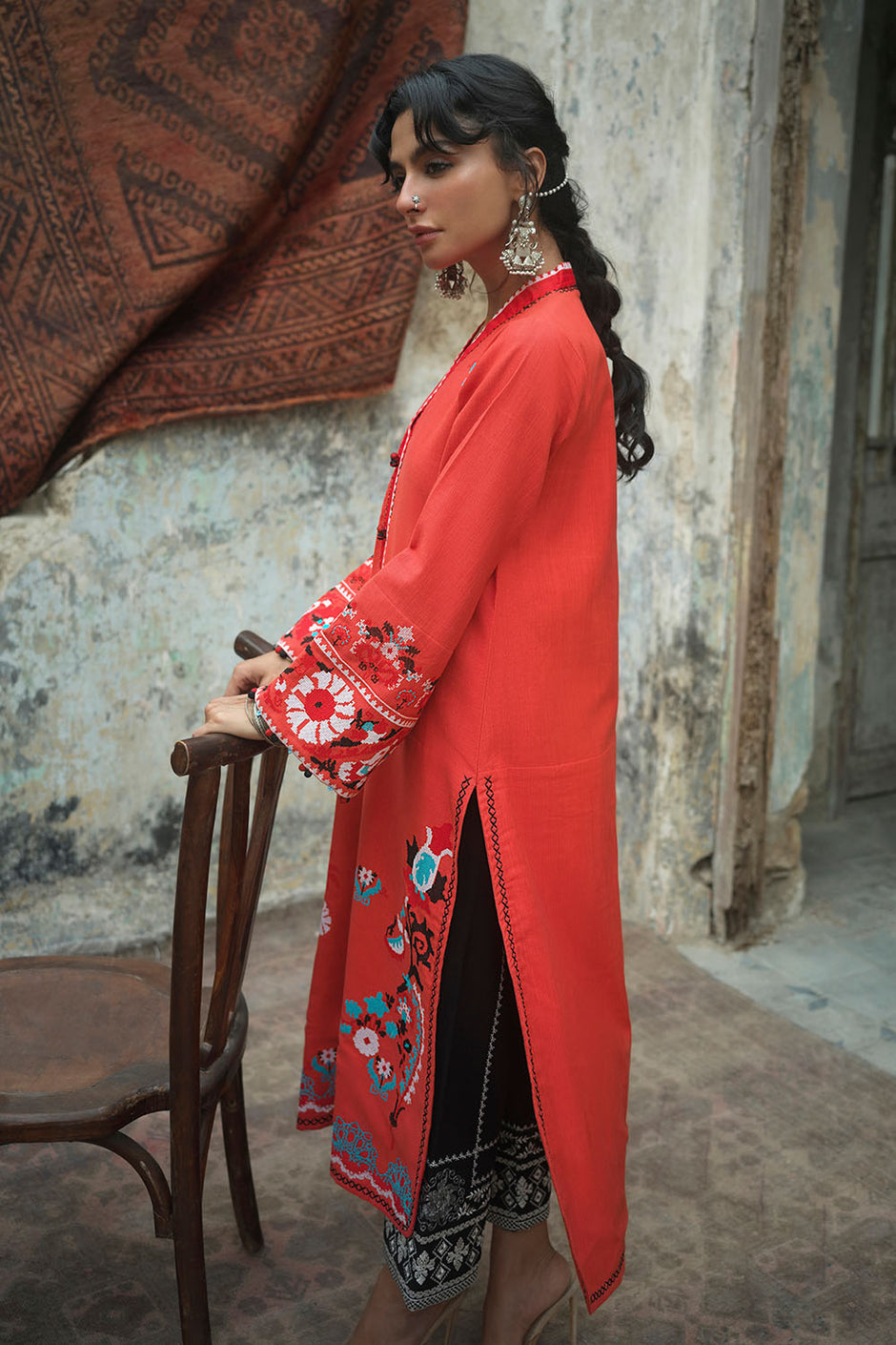 2 Piece Embroidered Khaddar Suit