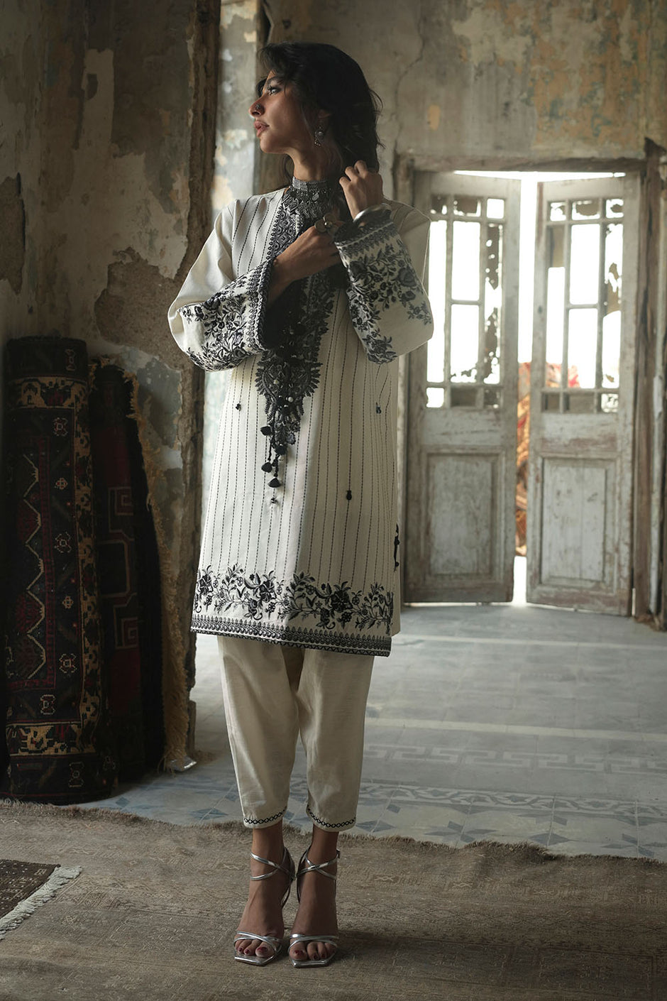 2 Piece Embroidered Khaddar Suit