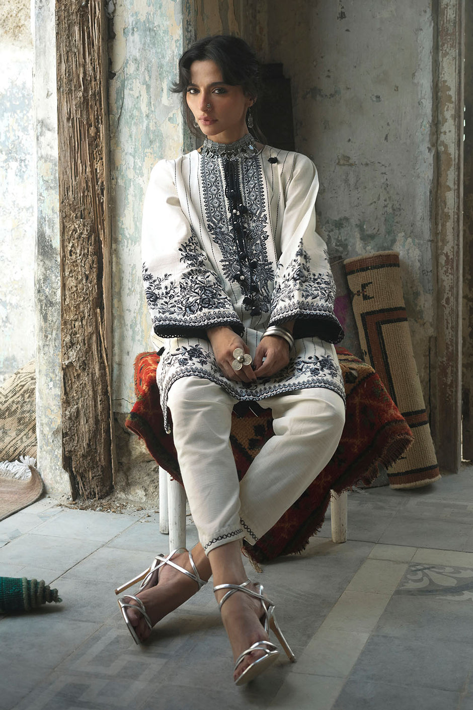 2 Piece Embroidered Khaddar Suit